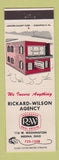 Matchbook Cover - Rickard Wilson Insurance Real Estate Medina OH
