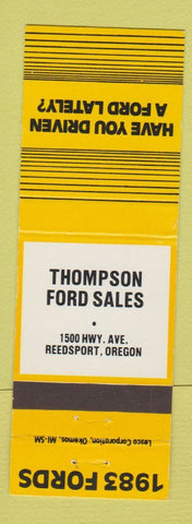 Matchbook Cover - Thompson Ford 1983 Reedsport OR