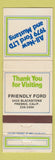 Matchbook Cover - 1979 Ford Mustang LTD Friendly Ford Fresno CA