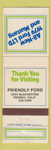 Matchbook Cover - 1979 Ford Mustang LTD Friendly Ford Fresno CA