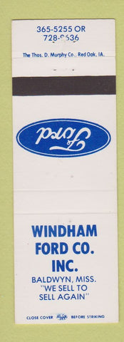 Matchbook Cover - Windham Ford Baldwyn MS