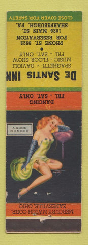 Matchbook Cover - De Santis Inn Sharpsburg PA pinup