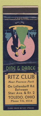 Matchbook Cover - Ritz Club Toledo OH