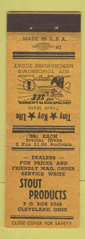 Matchbook Cover - Stout Products Cleveland OH