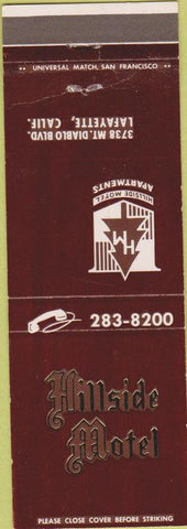 Matchbook Cover - Hillside Motel Lafayette CA CREASE