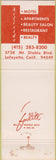 Matchbook Cover - Hillside Motel Lafayette CA CREASE