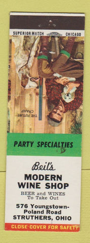 Matchbook Cover - Beil's Modern Wine Shop Struthers OH