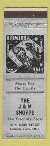 Matchbook Cover - J&M Shoppe Chagrin Falls OH