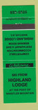 Matchbook Cover - Highland Lodge Whistler BC