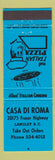 Matchbook Cover - Casa Di Roma Langley BC pizza WEAR