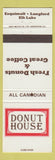 Matchbook Cover - Donut House Esquimalt Langford Elk Lake BC