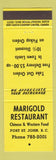 Matchbook Cover - Marigold Restaurant Chinese Fort St John BC