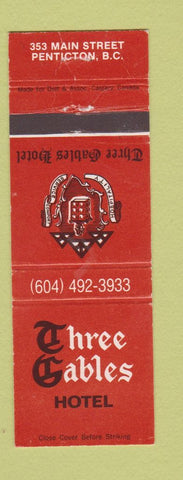 Matchbook Cover - Three Gables Hotel Penticton BC WEAR