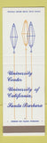 Matchbook Cover - University of California Santa Barbara CA SAMPLE