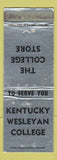 Matchbook Cover - Kentucky Wesleyan College WEAR