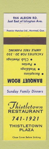 Matchbook Cover - Thistletown Restaurant