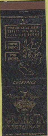 Matchbook Cover - Granata Restaurant Berkeley CA Pizza Foilite