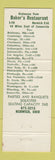 Matchbook Cover - Baker's Restaurant Norwich OH