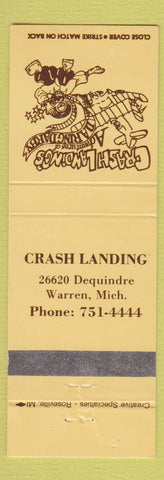 Matchbook Cover - Crash Landing Warren MI