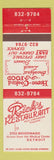 Matchbook Cover - Rick's Restaurant Detroit MI