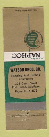 Matchbook Cover - Watson Bros Plumbing Heating Port Huron MI
