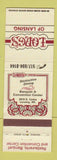 Matchbook Cover - Long's of Lansing MI Restaurant