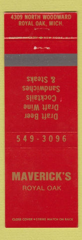 Matchbook Cover - Maverick's Restaurant Royal Oak MI