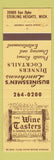 Matchbook Cover - Wine Tasters Restaurant Sterling Heights MI