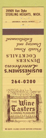 Matchbook Cover - Wine Tasters Restaurant Sterling Heights MI