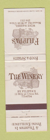 Matchbook Cover - Filippa's The Winery Utica MI WEAR