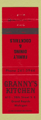 Matchbook Cover - Granny's Kitchen Grand Rapids MI