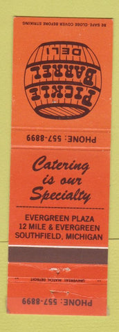 Matchbook Cover - Pickle Barrel Deli Southfield MI
