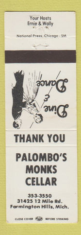 Matchbook Cover - Palombo's Monks Cellar Farmington Hills MI