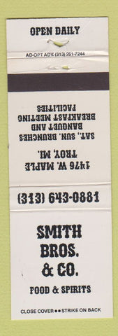 Matchbook Cover - Smith Bros Restaurant Troy MI WORN