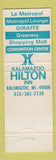 Matchbook Cover - Kalamazoo Hilton Inn MI