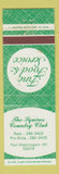 Matchbook Cover - Squires Country Club Port Washington WI