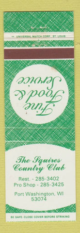 Matchbook Cover - Squires Country Club Port Washington WI