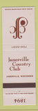 Matchbook Cover - Janesville Country Club WI