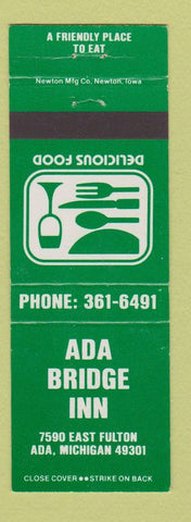 Matchbook Cover - Ada Bridge Inn Ada MI