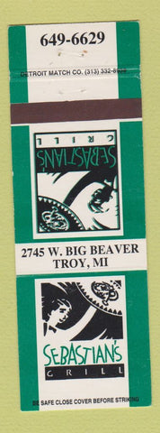 Matchbook Cover - Sebastian's Grill Troy MI