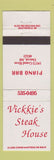 Matchbook Cover - Vickkie's Steak House Detroit MI