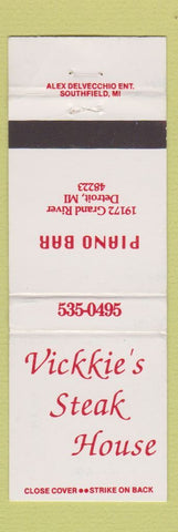 Matchbook Cover - Vickkie's Steak House Detroit MI
