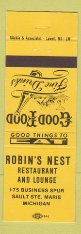 Matchbook Cover - Robin's Nest Sault Ste Marie MI