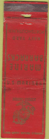 Matchbook Cover - Marine Barracks Navy Yard Portsmouth NH WORN