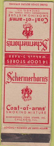 Matchbook Cover - Schermerhorn's Coat of Arms Pipe Tobacco Chicago IL