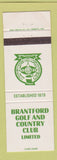 Matchbook Cover - Brantford Golf and Country Club ON