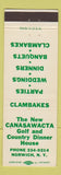 Matchbook Cover - New Canasawacta Golf and Country Dinner House Norwich NY