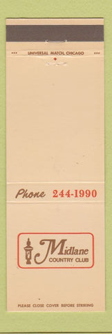 Matchbook Cover - Midlane Country Club Wadsworth IL
