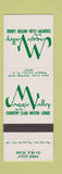 Matchbook Cover - Maggie Valley Country Club Motor Lodge Maggie Valley NC