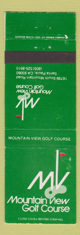 Matchbook Cover - Mountain View Golf Course Santa Paula CA WEAR